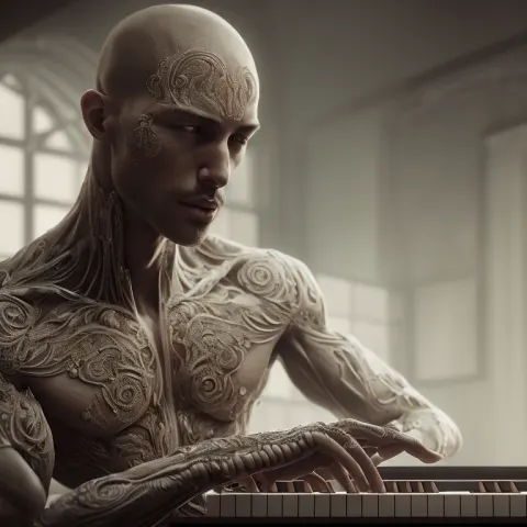 Male Pianist Intricate Fineart Cinematic
