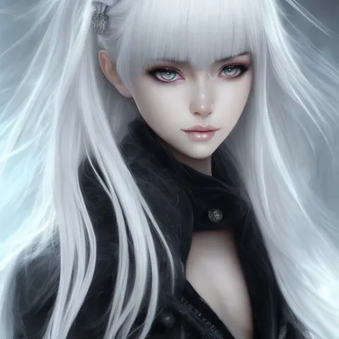 Young Girl White Hair Anime