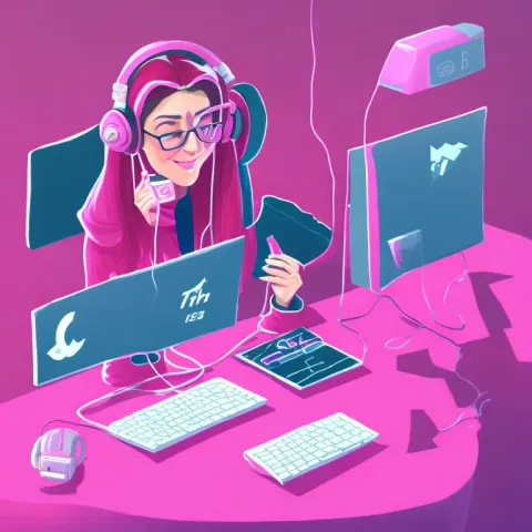 Pink Streamer Social Media Portrait