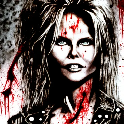 Horror Retro Grunge Woman Portrait