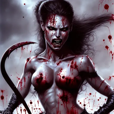 Aggressive Female Vampire Portrait