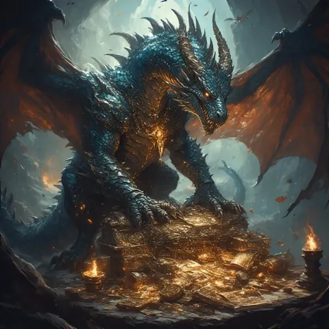 Ancient Dragon Guarding Cursed Artifacts