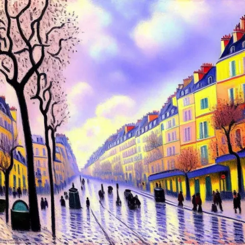 Boulevard Montmartre Morning Pastel