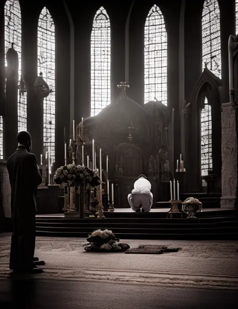 Man Prayer Altar Devotion