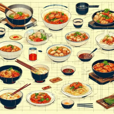 Wabi Sabi Chinese Cuisine in Whiteboard Lines