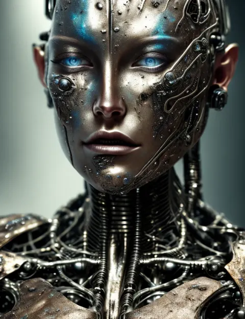Metallic Cyborg Abstract Melting