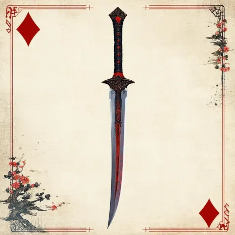 Legendary Japanese Dagger as Ornate Game Card