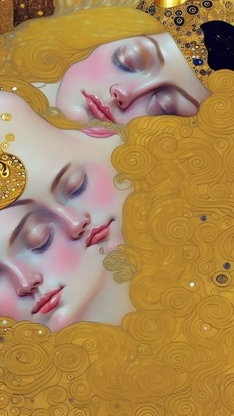 Sleeping Princess Gold Klimt Style