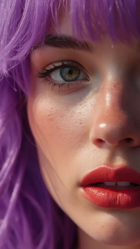 Purple Hair Pop Art Portrait
