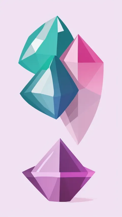 Gems Minimalist Vibrant Artwork