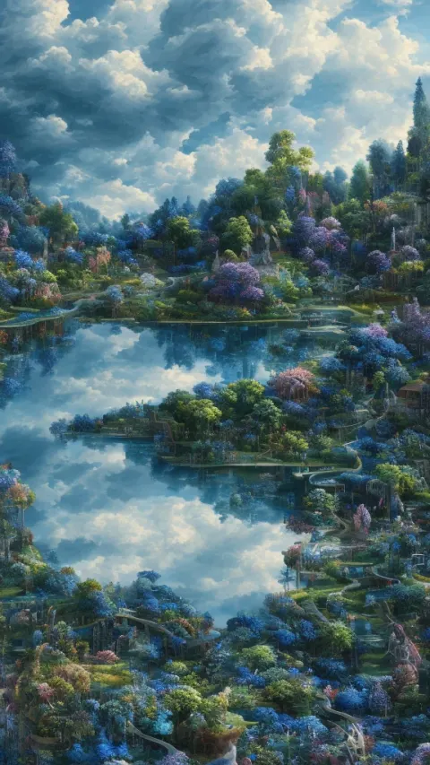 Landscape Blue Bokeh Lake