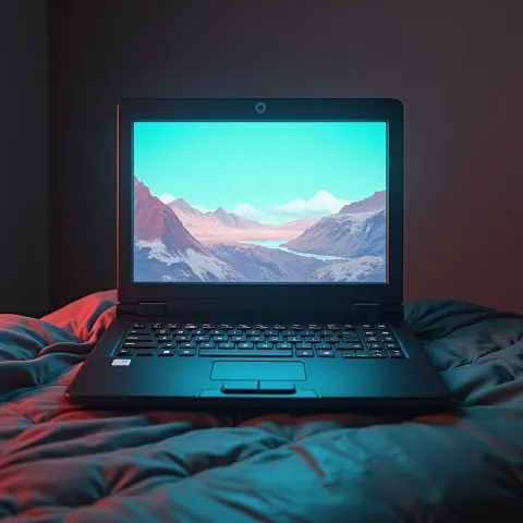 Vintage 2000s Laptop in Nostalgic Matte Painting