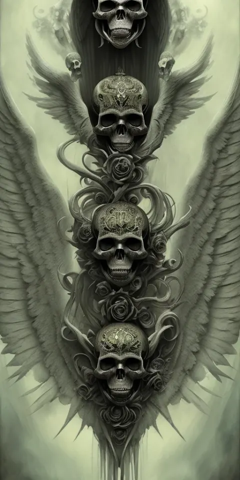 Angel Skull Mask Portrait