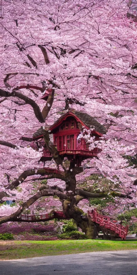 Cherry Blossom Treehouse Cliff