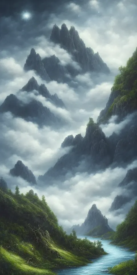 Mountain Forest River Valley