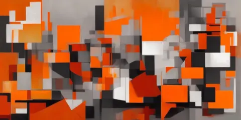 Abstract Bauhaus Orange Grey