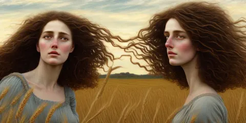 Woman Wheat Field Cinematic