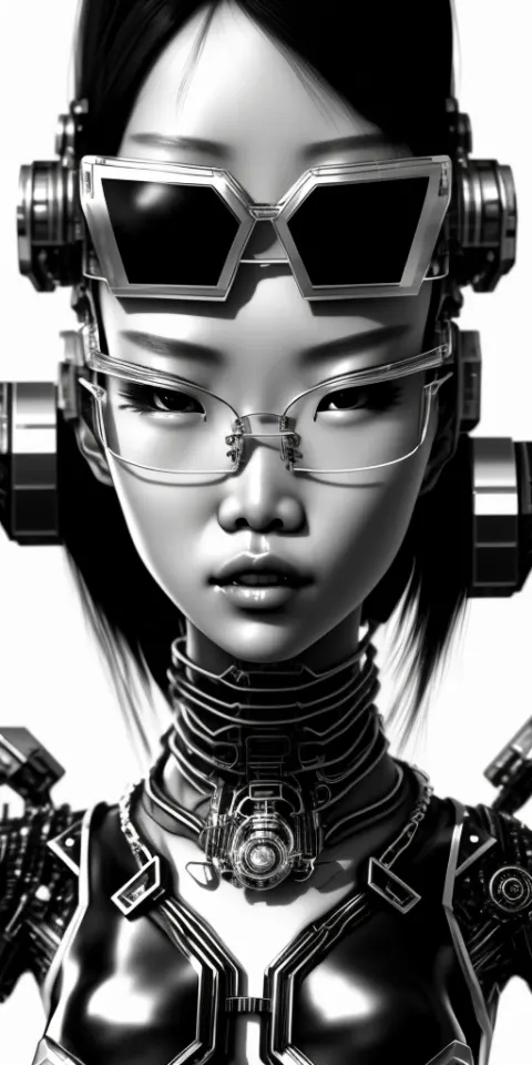 Asian Woman Cyberpunk Illustration