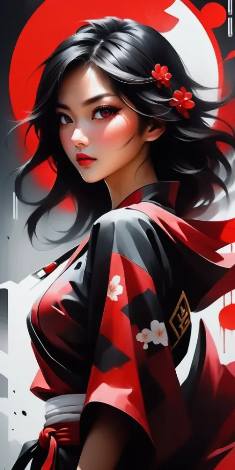 Asian Girl Graffiti Street Art