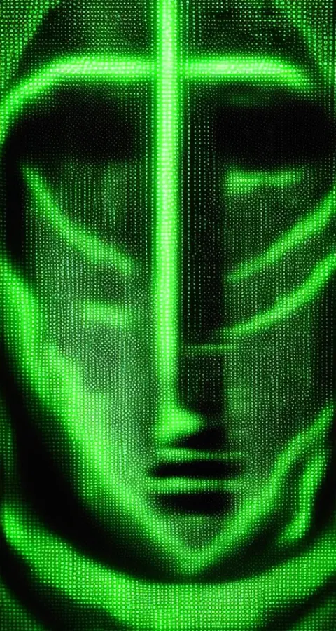 Hacker Matrix Code Portrait
