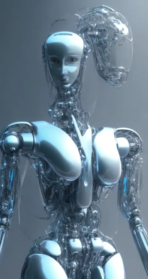 Cyborg Woman Fashion Portrait