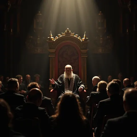 The Hierophant Commands His Candlelit Congregation