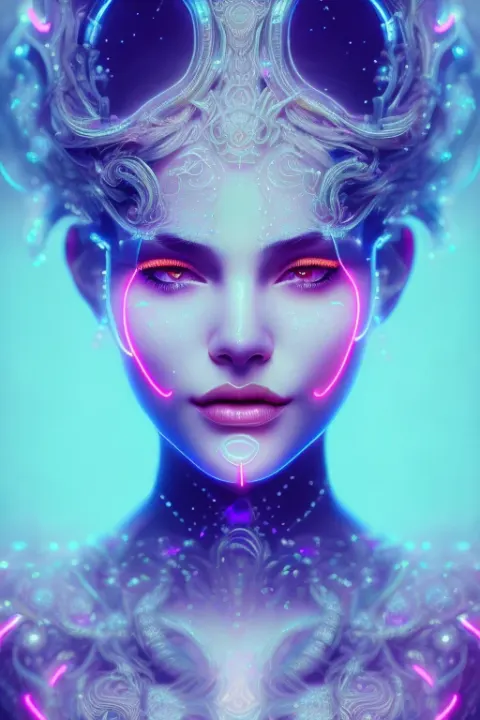 Neon Goddess Face Design