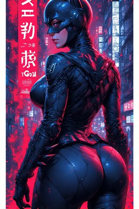 Batgirl Tokyo Cyberpunk Poster