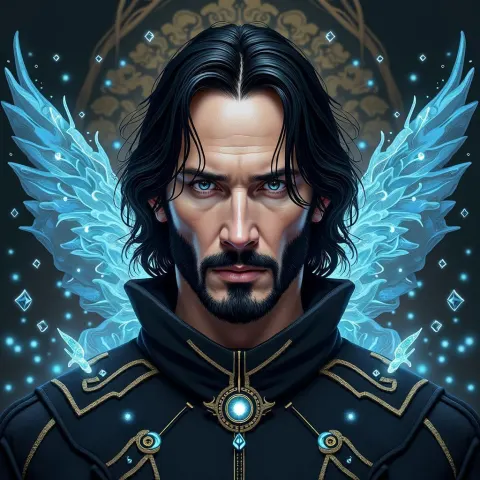 Keanu Reeves in Glowing Runic Techwear