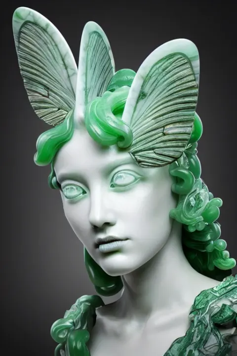 Marble Moth Queen Sculpture
