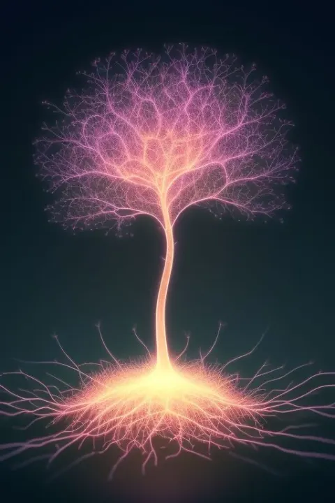 Neon Neural Network 3D Render
