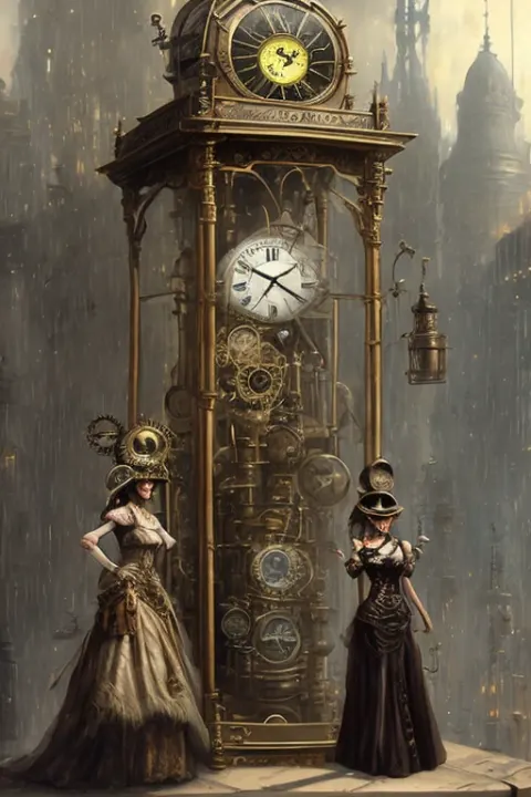 Steampunk Woman Time Machine