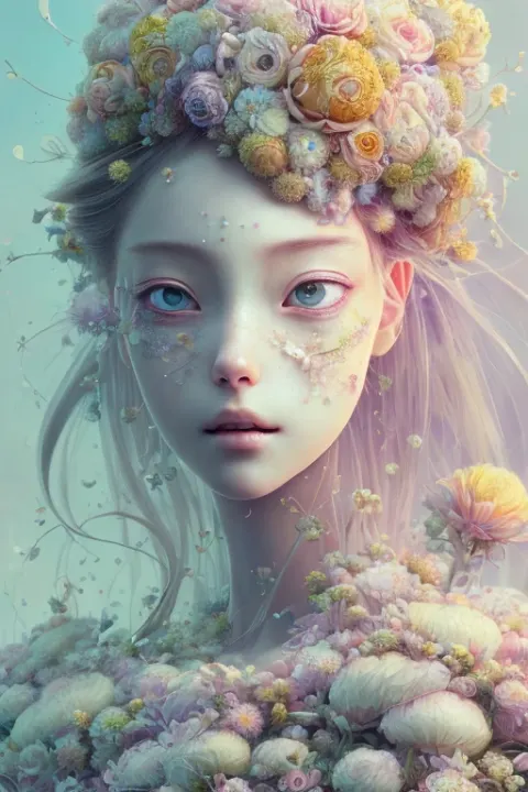 Flower Princess Watercolor Illustration