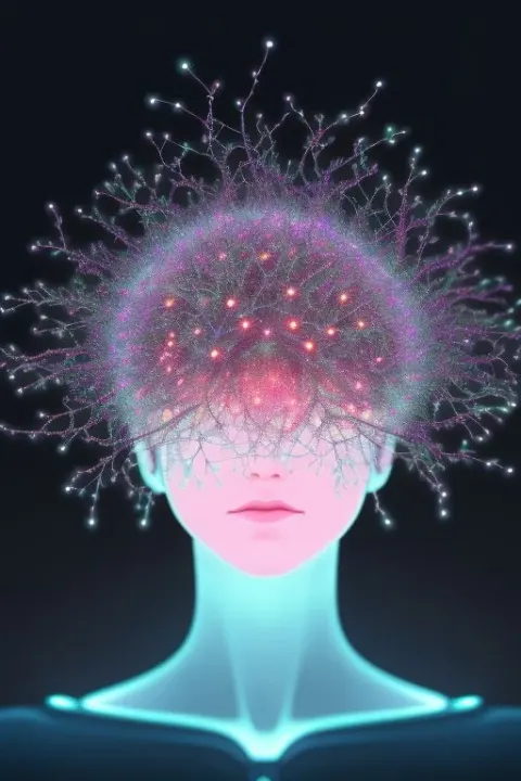 Neon Neurons Digital Painting