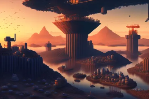 Utopian Colony Port Landscape