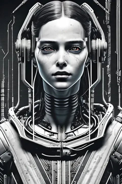 Cyberpunk Female Soldier Illustration