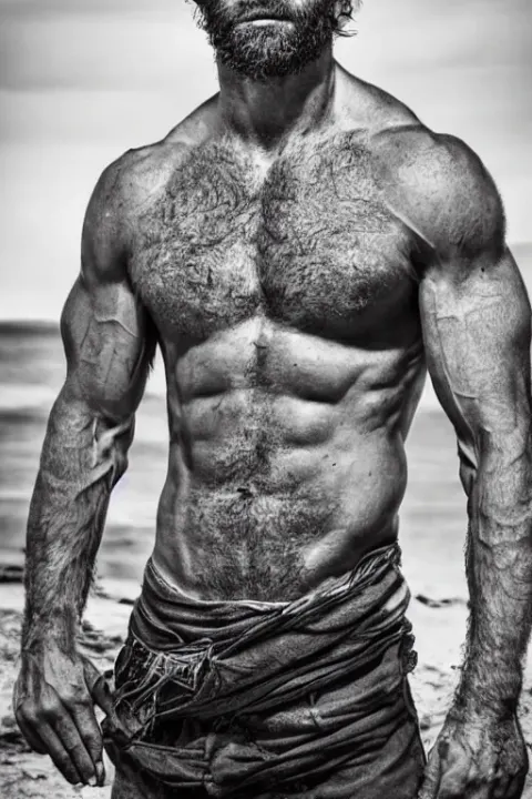 Rugged Muscular Ranger Portrait