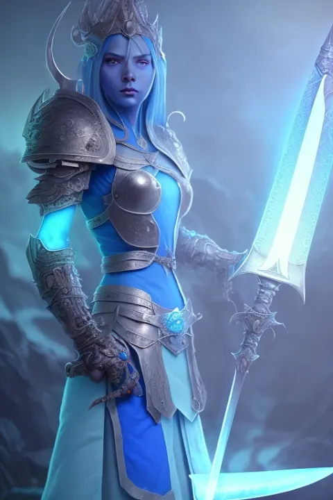 Blue Potion Glowing Sword