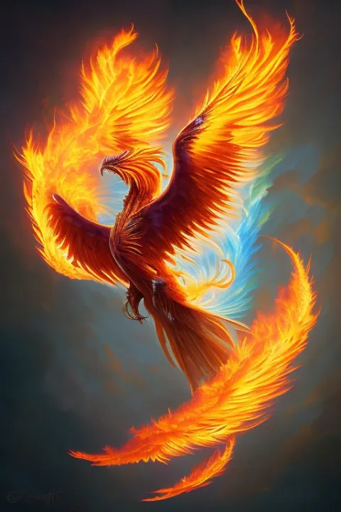 Phoenix Bursting Into Flames