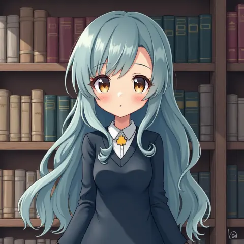 Wikipe Tan Reading in a Serene Library
