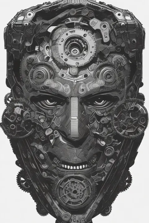 Mechanical Face Vector Illustration