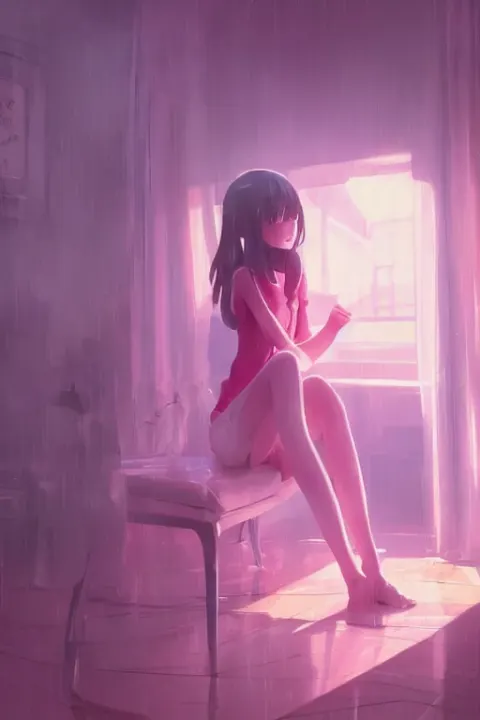 Pink Mood Monochrome Scene
