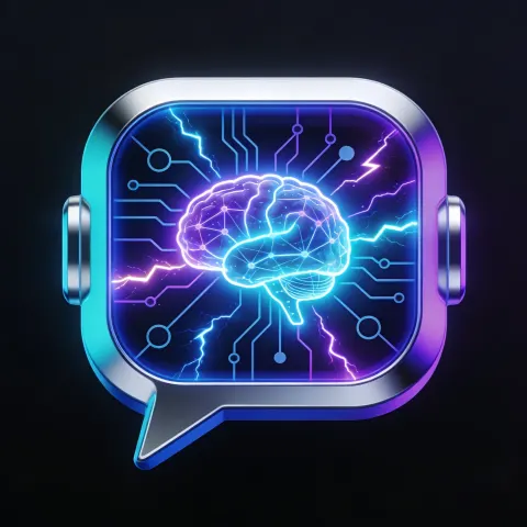Futuristic AI Chatbot Icon