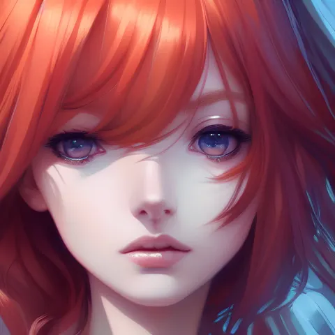 Redhead Freckles Anime Portrait