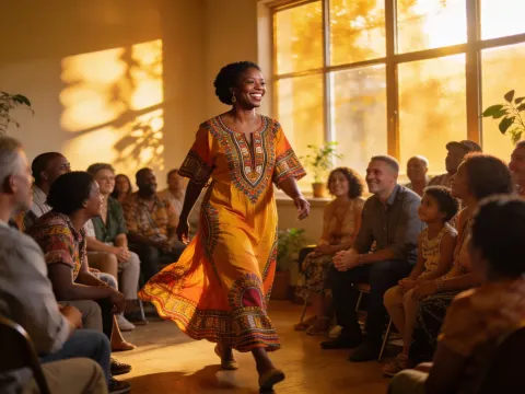 Woman Teaching Inspired Audience