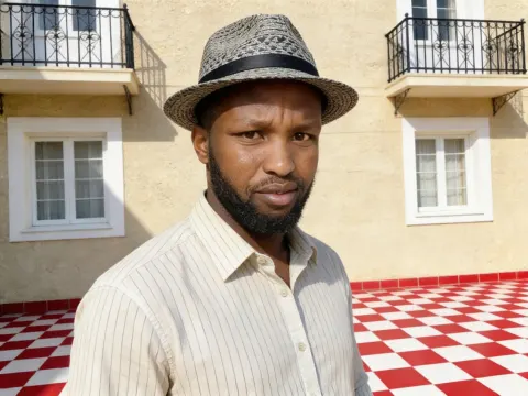 Man In Straw Fedora Portrait