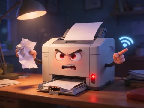 Pixar Style Office Printer Character