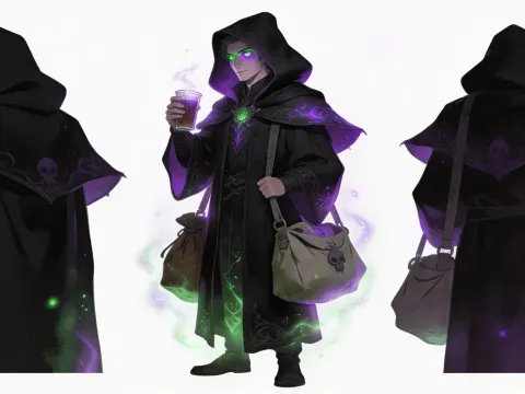 Necromancer Mage In Black Robes