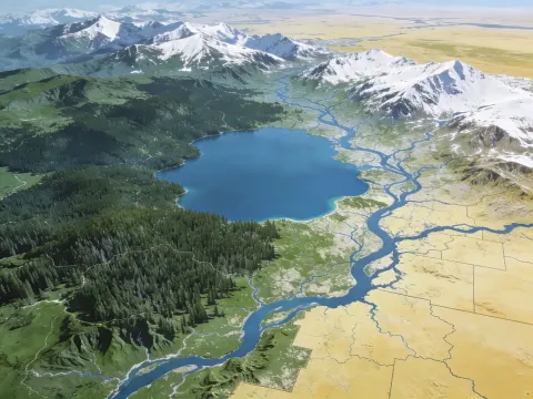 Fantasy World Map With Lake