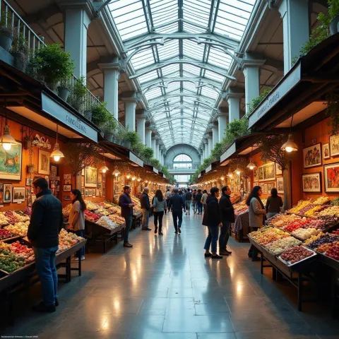Bustling Modern Market in Mexico City Center